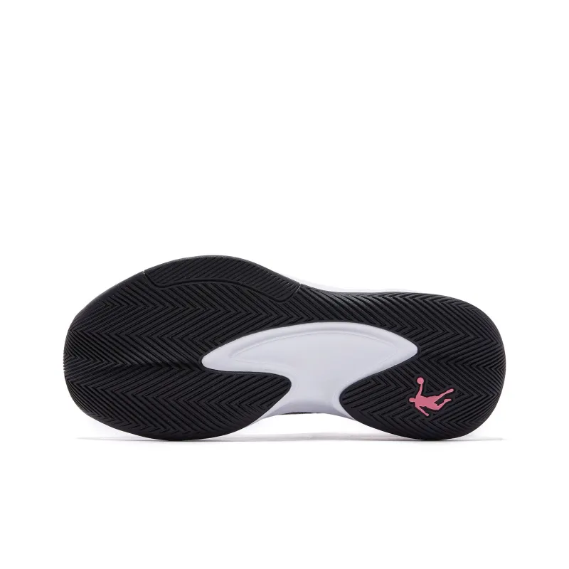QIAODAN Cushioning, Slip Resistant, And Abrasion Resistant Mid Top Basketball Shoes Women's Black Tomato Red-4