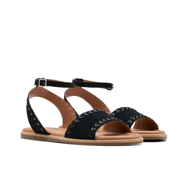 Clarks One Strap Sandals 2cm Women's Black-2