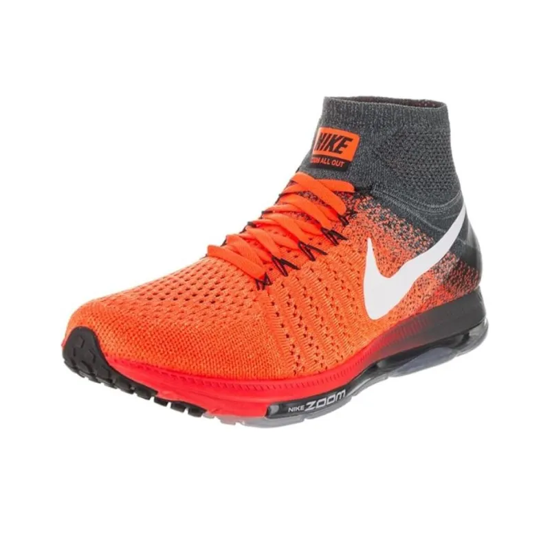 Nike Anti Slip Wear Resistant Mid Top Casual Running Shoes Men's Black White Orange-2