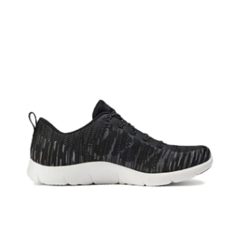 Skechers Cushioning, Slip Resistant, Abrasion Resistant, Lightweight Low Top Casual Running Shoes Women's Black White-1