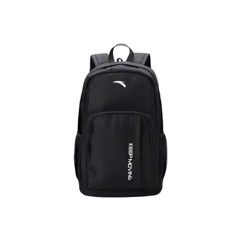 Anta Nylon Fabric With PU Laptop Bag Backpack Regular Unisex Black