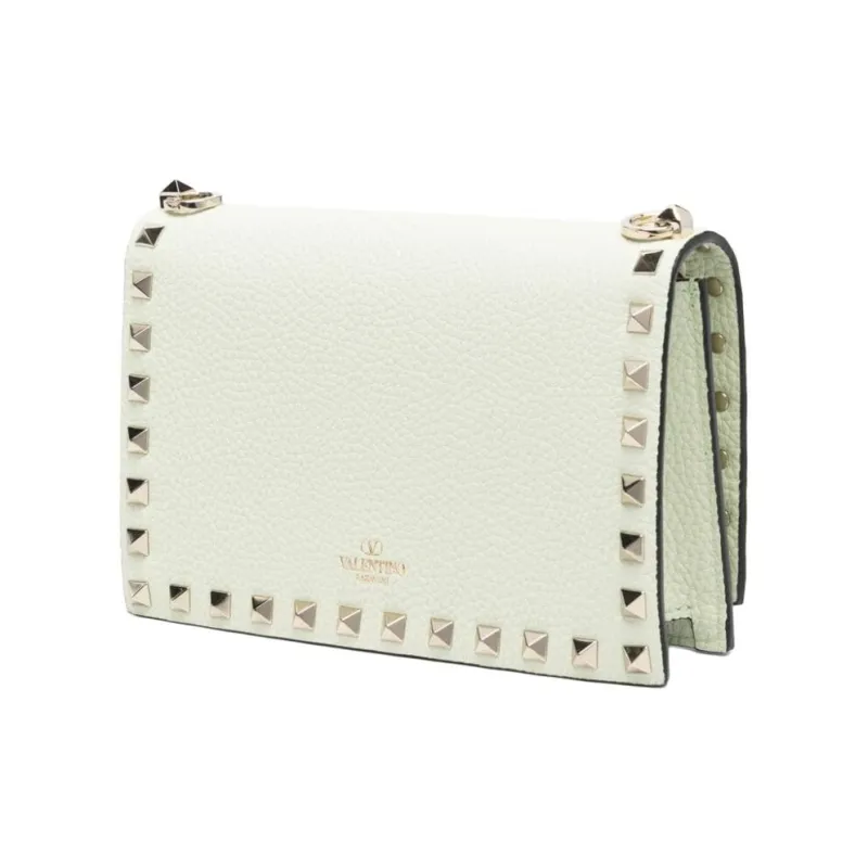 Valentino Rockstud Calfskin Envelope Bag Shoulder Bags Mini Women's Light Green-1