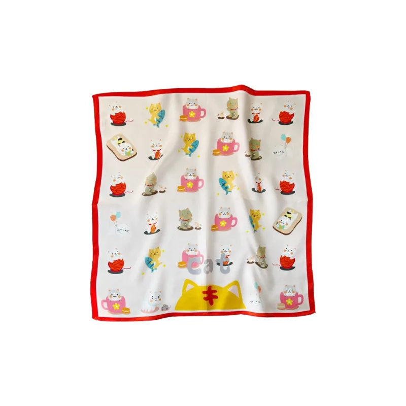 Eucalyptus Ornamentation Silk Scarves Women's-1