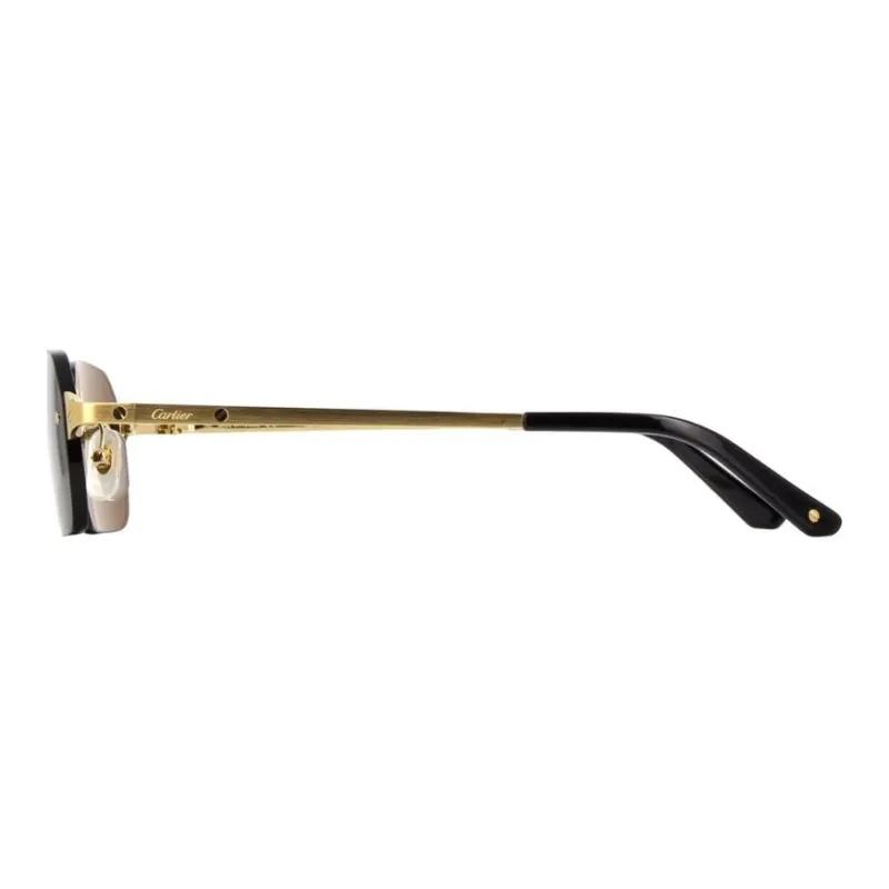 CARTIER Metal Square Sunglasses Women's Gold-2