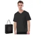 V-Neck Short-Sleeved (Black) 100% cotton Soft and Comfortable/Moisture-Wicking Breathable