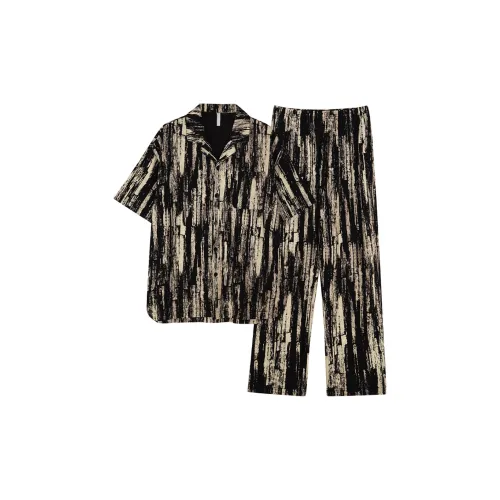 Same Language Pajama Set Men's Apricot Black