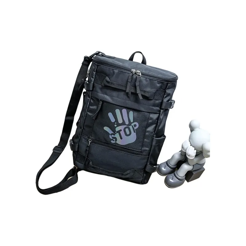 Venerable Brahma Polyester Travel Bags Backpack Large Size Unisex Black/Gray-2