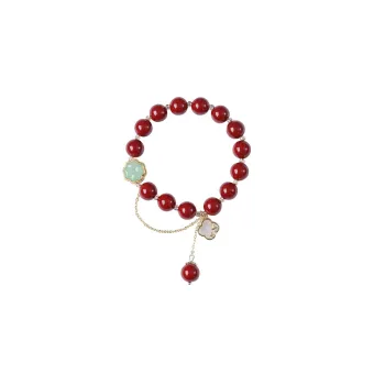 Kowloonko Reconstructed Cinnabar Jade Bracelets Women's