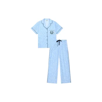 Victoria's Secret Pajama Set Men's Blue Print