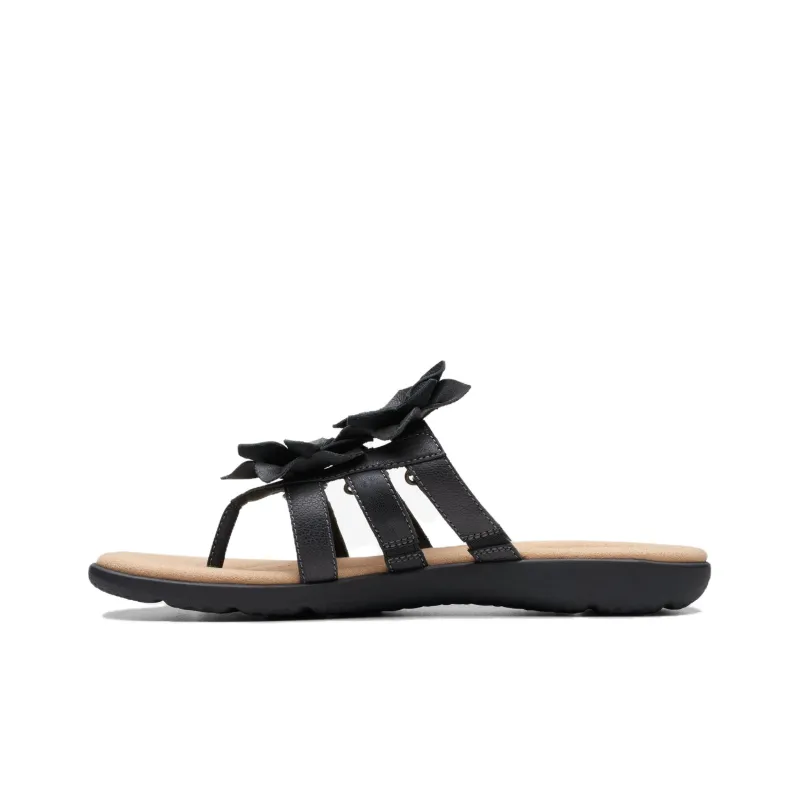 Clarks Rubber Sole Slip-Resistant Flip Flops Women's Black-0