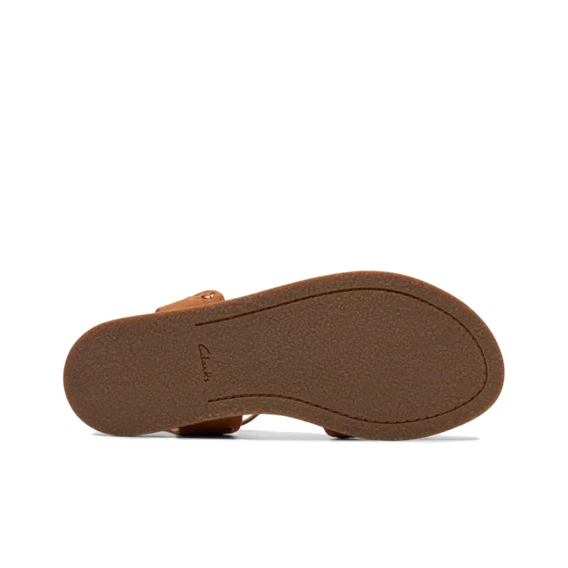 Clarks One Strap Sandals 2cm Women's Brown-5