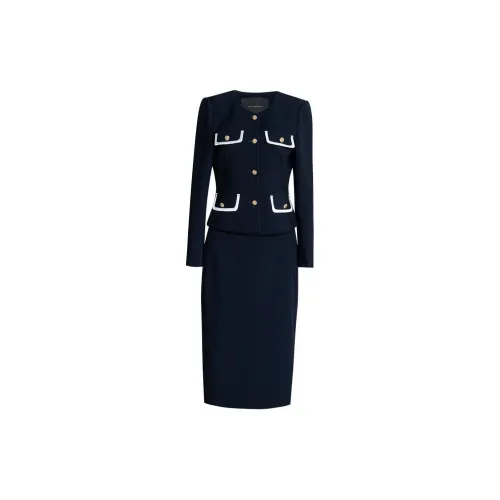 ROEYSHOUSE Business Suits Women's Set Navy Blue