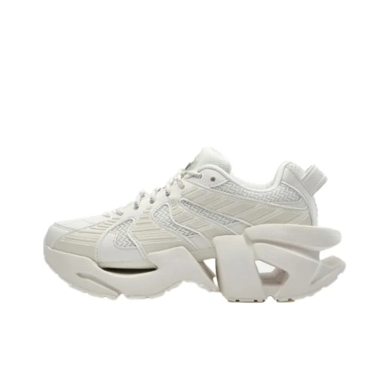 FILA Cushioning Anti Slip Wear Resistant Breathability Low Top Chunky Sneakers Men's White-0