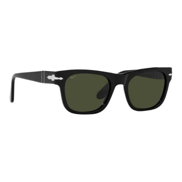 PERSOL Acetate Square Sunglasses Unisex Black-2