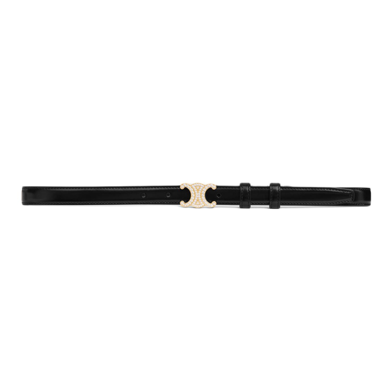 ベルト Celine Celine Western 14 Smooth Leather Belt SMALL 18MM WESTERN BELT IN Taurillon Leather - BLACK | CELINE