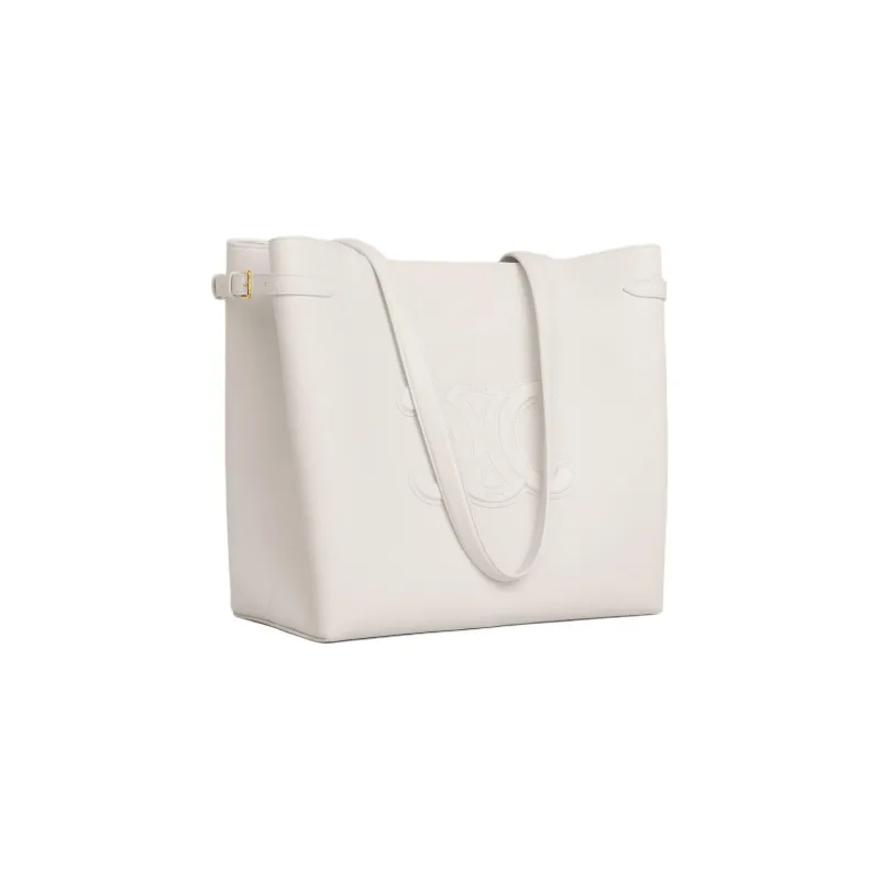 CELINE Cabas Suede Calfskin Tote Bag, Shopping Bag, Shoulder Bag, Handbag Medium Size Women's Beige-2