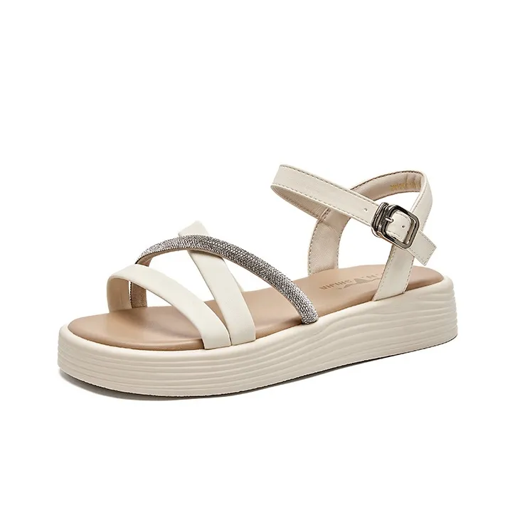 GNSJ Strap Sandals 4cm Women's Ecru-1
