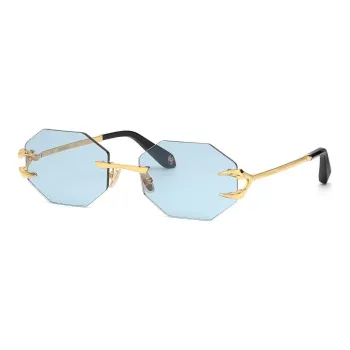 Roberto Cavalli Metal Irregular Shape Sunglasses Unisex Gold