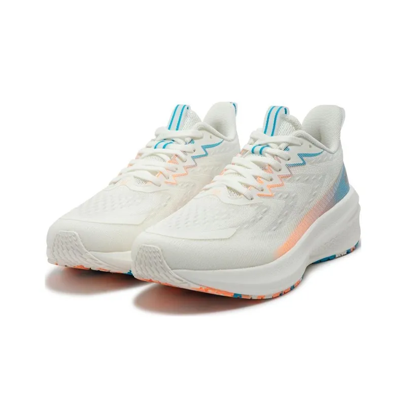 361° Wear Resistant Low Top Casual Running Shoes Men's White Blue Orange-2