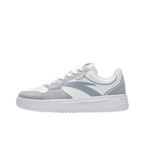 ANTA Skateboard Shoes Men Low-Top Pure White/Dusty Gray