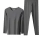 Thermal Underwear Tops+Long Johns Clothing Sets (Downpour Gray) German Fleece Heat/Seamless Cut/3A Antibacterial