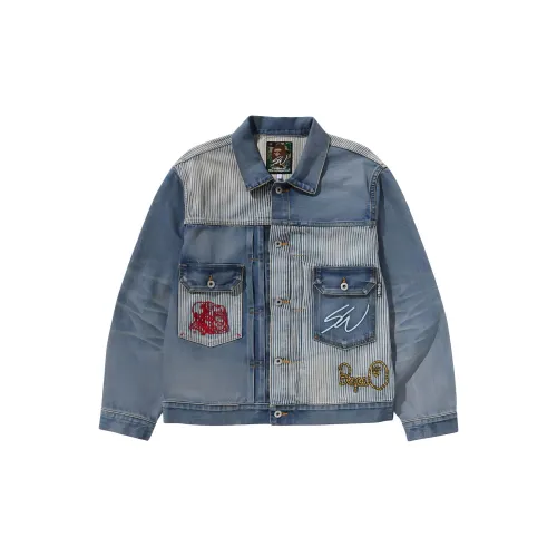 A BATHING APE Sean Wotherspoon Co-brand Denim Jackets Unisex Blue