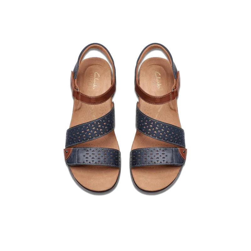 Clarks Beach Sandals Women's Marine Blue-3