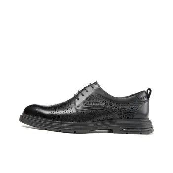 AOKANG New Arrival Business Formal Cut Out Lace Up Shoes Casual Leather Shoes Men's Black