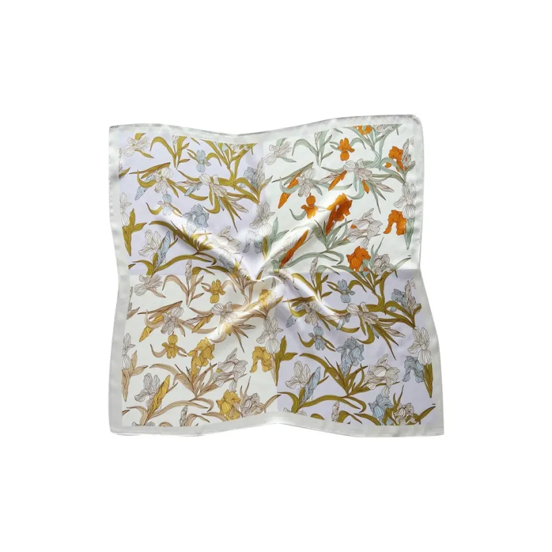 Eucalyptus Ornamentation Silk Scarves Women's-1