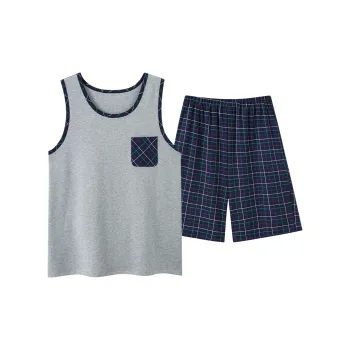 COMBO Pajama Set Men's Dark Gray Plaid