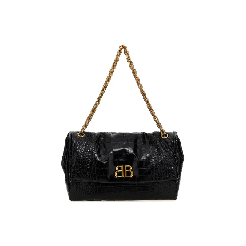 Balenciaga Monaco Bb Logo Embossed Shoulder Bag-0