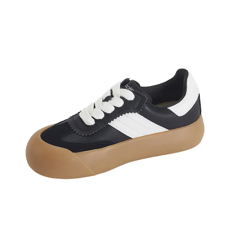 GOOD BAI Anti Slip Wear Resistant Low Top Casual Shoes Unisex Black White Brown-2