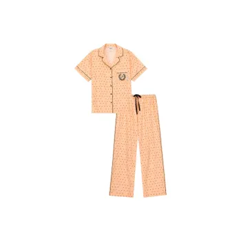 Victoria's Secret Pajama Set Women's Pink Orange