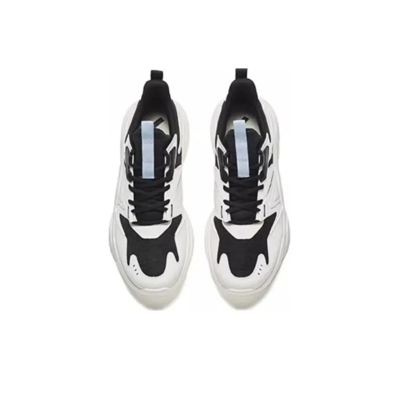 Anta Anti Slip Wear Resistant Low Top Casual Shoes Men's White Black-2