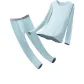 Crew Neck Clothing Sets (Soft Cyan)-Modal Cotton/Antibacterial Anti-Mite