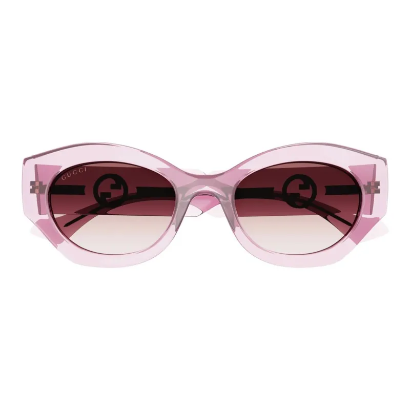 GUCCI Acetate Oval Sunglasses Women's Pink-1