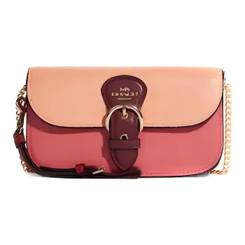 COACH Kleo Pebbled Leather Shoulder Bag Crossbody Bag Small Size Women's Nude Pink Blush Pink Fuchsia Multicolor