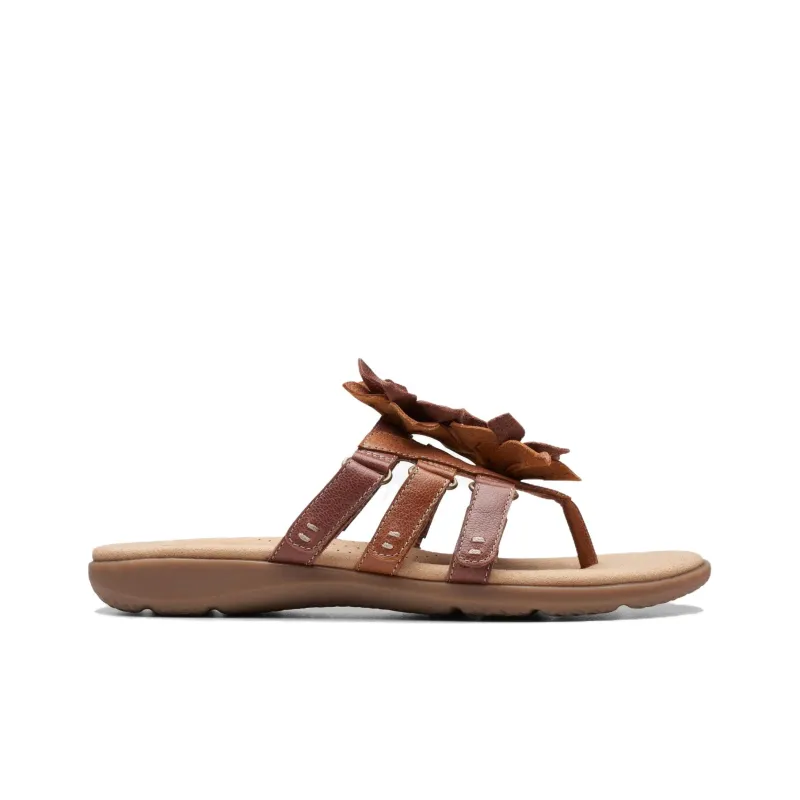 Clarks Rubber Sole Slip-Resistant Flip Flops Women's Tan-1