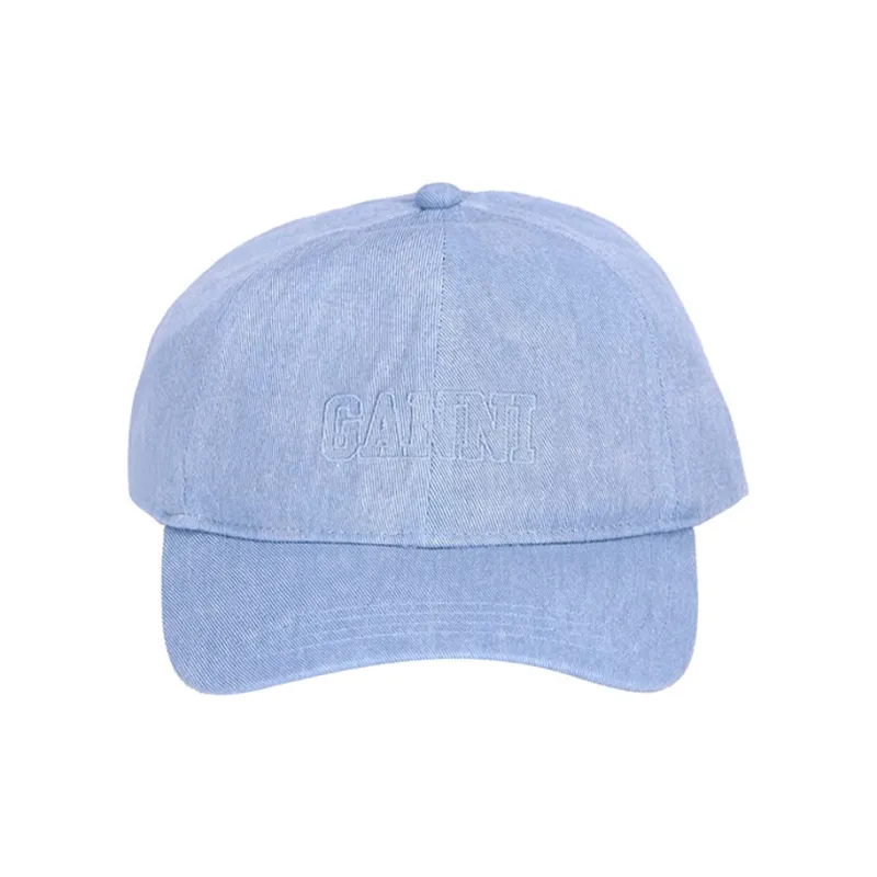 GANNI Cotton Baseball Caps Women's Blue-1