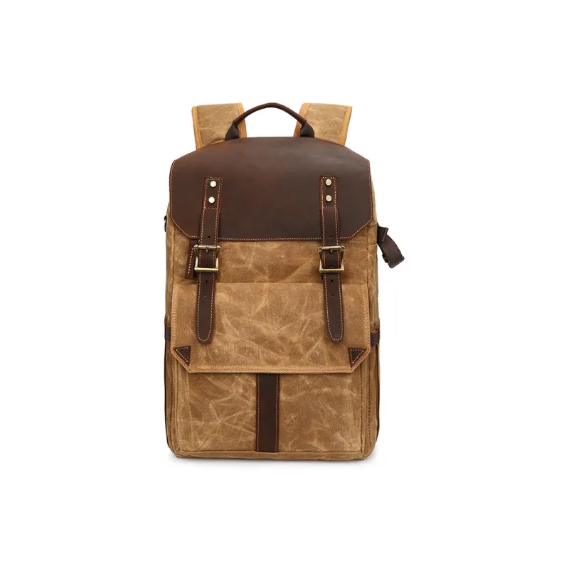 TTaG．baG Batik Canvas With Crazy Horse Cow Leather Carry Backpack Regular Unisex-15