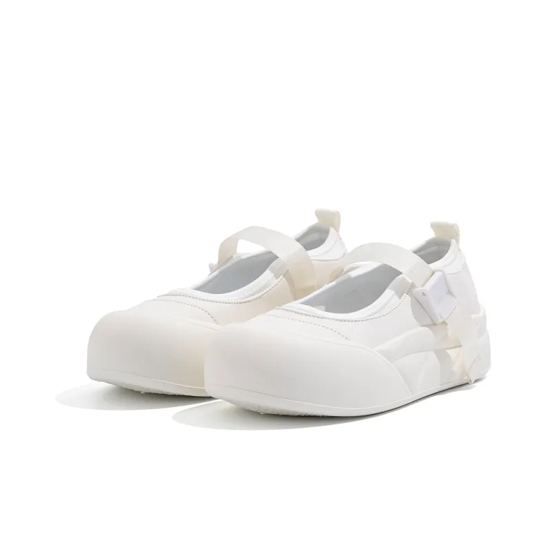 HUANQIU Platform Mary Jane Shoes Women's Beige-3