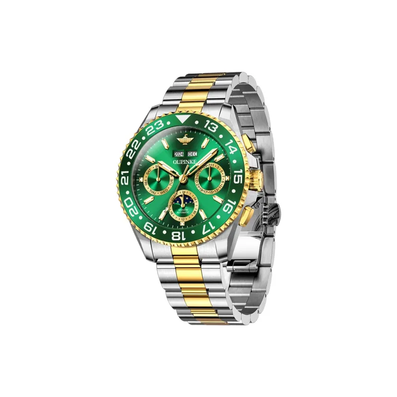 Oupinke Mechanical Movement Stainless Steel Watchband Watch Men's Watches White Dial-26