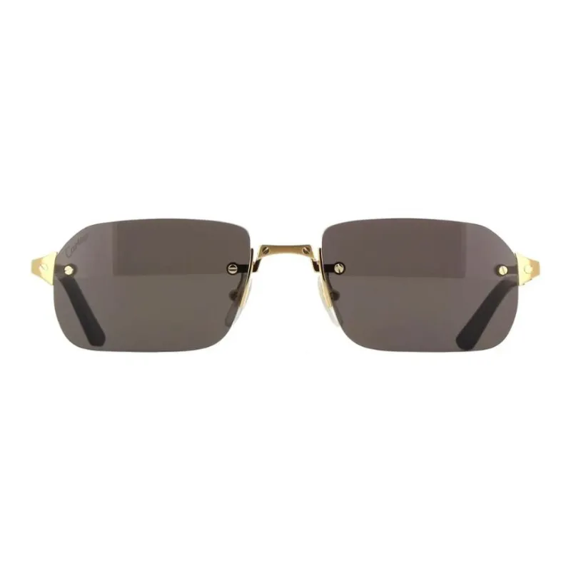 CARTIER Metal Square Sunglasses Women's Gold-1
