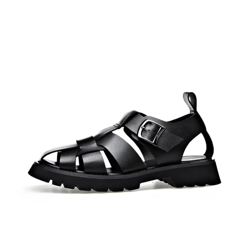 Romon Roman Sandals Men's Black-0
