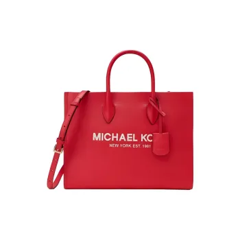 MICHAEL KORS Mirella Cow Leather Tote Bag Shopping Bag Handbag Shoulder Bag Crossbody Bag Medium Size Women's Red