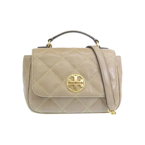 TORY BURCH Leather Handbag Shoulder Bag Crossbody Bag Small Size Women's Almond