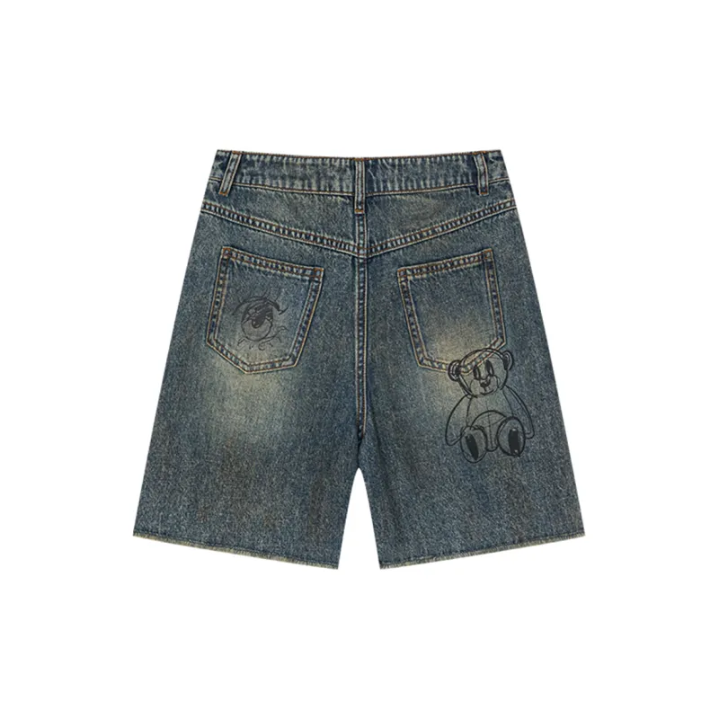 UOOYAA Denim Shorts Women's Denim Blue-1