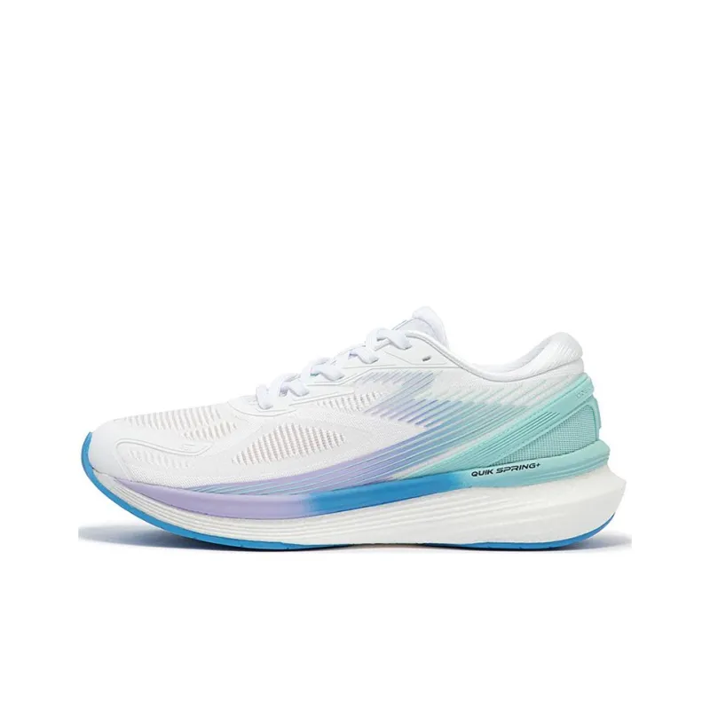361° Cushioned Slip-Resistant Low-Top Marathon Running Shoes Men's White Purple-0