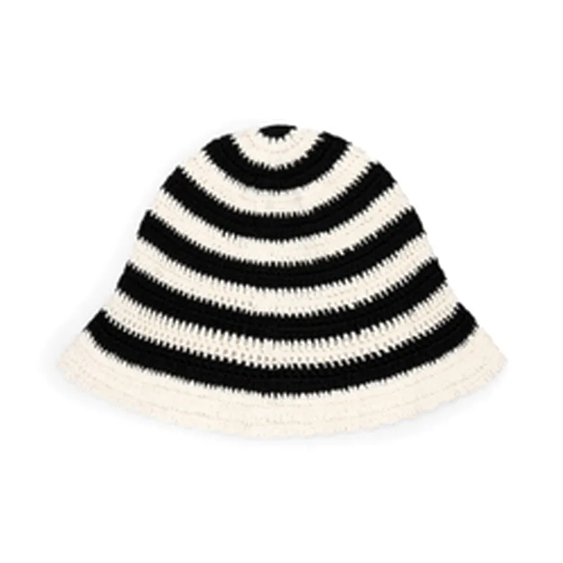 CELINE Triomphe Striped Cloche Beanie In Crocheted Cotton-1