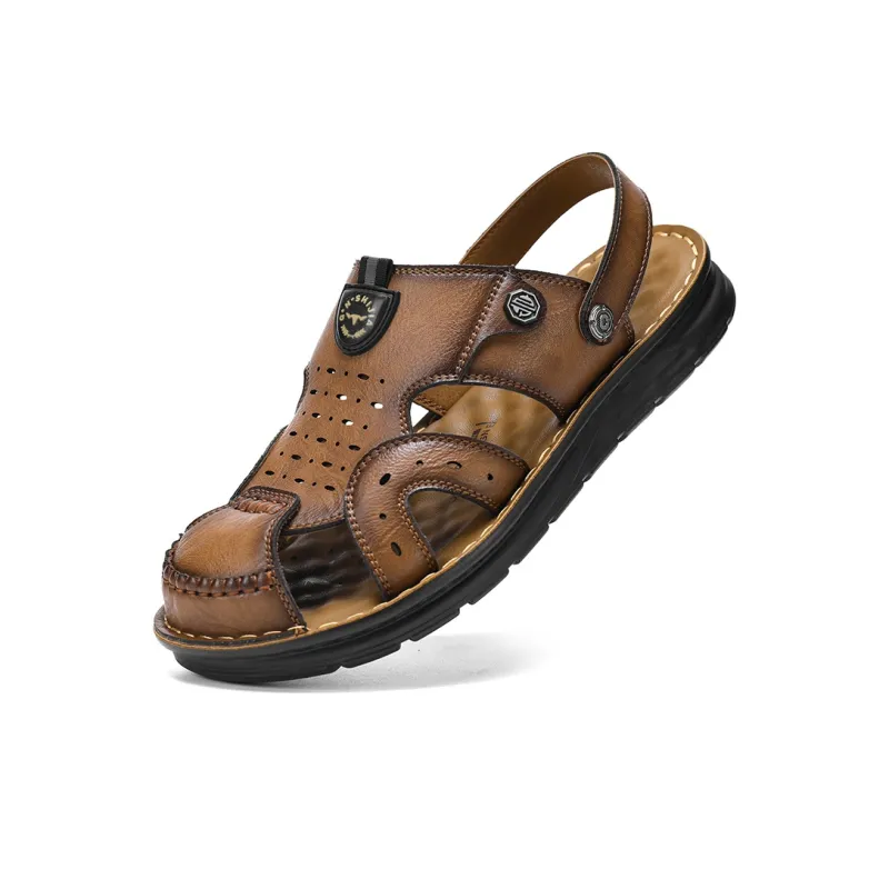 G.N.SHIJIA Beach Sandals Men Black/Yellow Brown-13